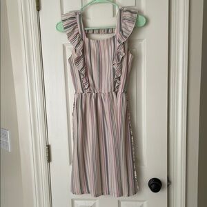 Striped Kids girls Dress with Ruffle Sleeves 16